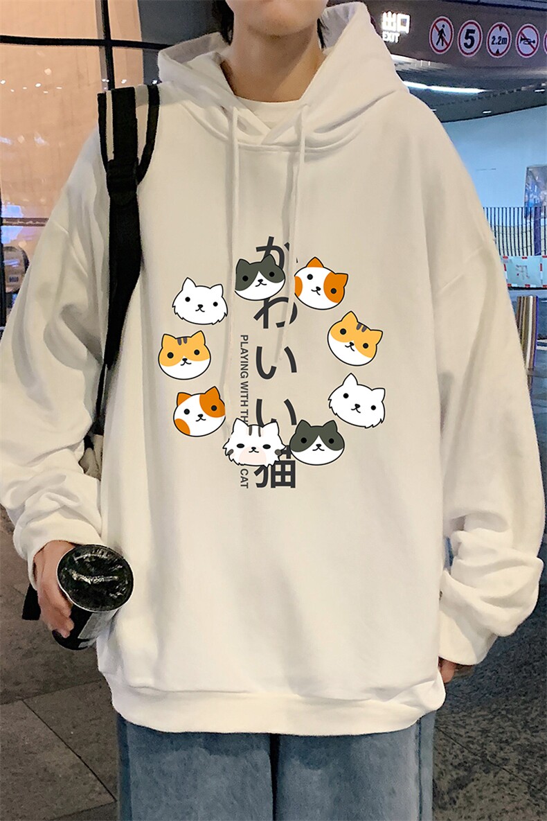 WY2215-P35加绒款-P40纯棉连帽卫衣男大码运动帽衫宽松薄外套男,男装卫衣,电商A040
