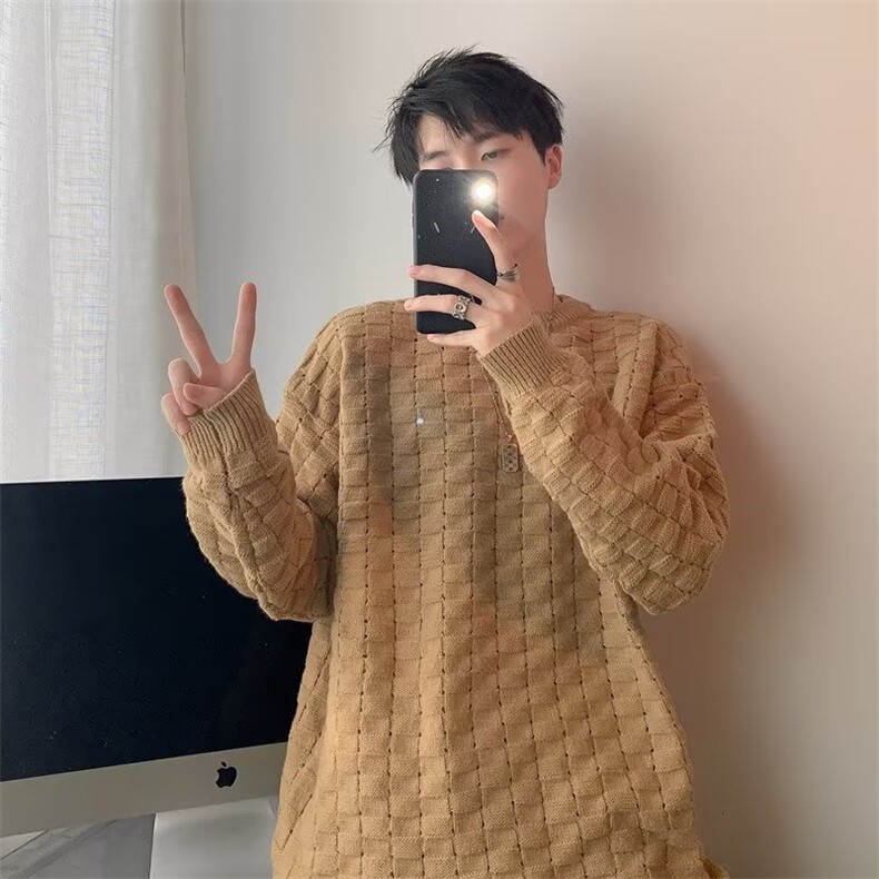 秋冬套头男士毛衣慵懒风内搭针织衫个性纯色打底衫Z01-P53,男装针织衫/毛衣,星座1109-3