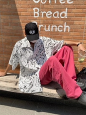 五分袖夏季衬衫纯色青春流行潮日常潮流男气质百搭文艺，男装衬衫，星座716-2