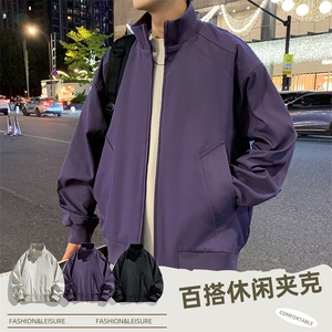 双拉链飞行夹克男美式立领外套春季新款户外冲锋衣潮JK02625-P73图片