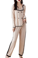 两件套小香风针织羊毛套装女秋冬2024年新款，女装套装/套裙，哲奥羊绒