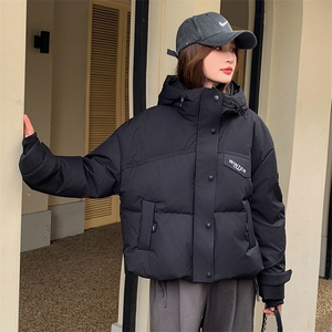 现货2025冬装新款加厚保暖白鸭绒短款连帽羽绒服女图片