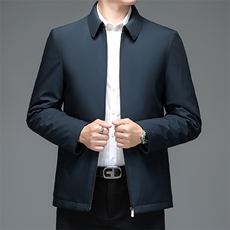 冬季新款男士翻领商务休闲羽绒服中年男装白鸭绒加厚保暖外套，男装羽绒服，电商B212（原钱塘6029）