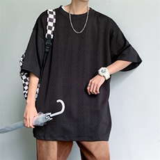 T3615-P35夏季新款潮流波浪纹中性男女情侣宽松休闲百搭圆领T恤，男装T恤，电商A009A（原A058A）
