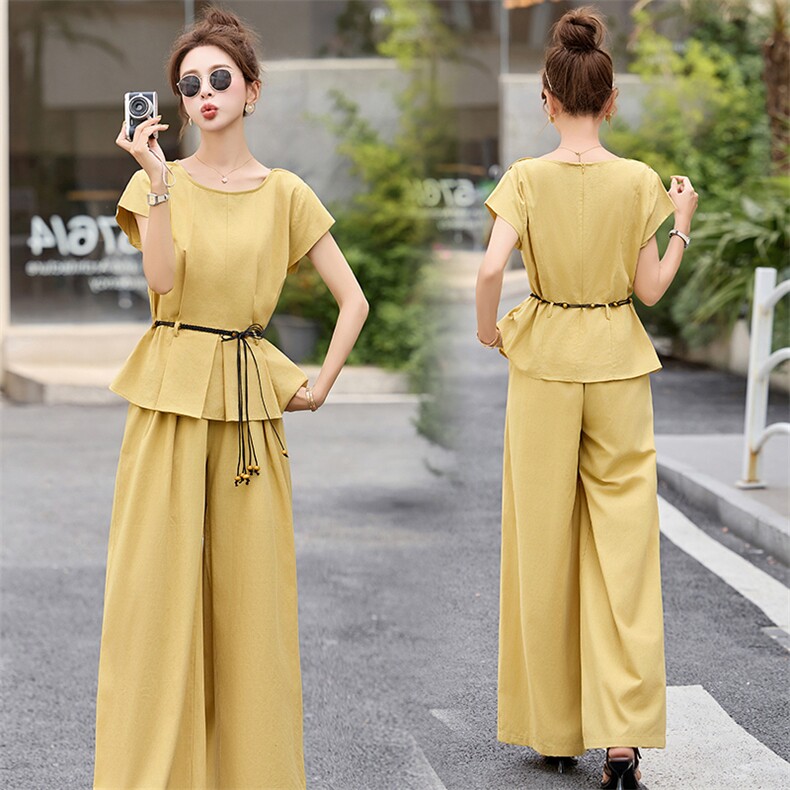 2025年夏季优雅浪漫时尚收腰两件套，女装套装/套裙，歌伊格美