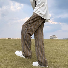 218-1-P30-KK1847款时尚休闲格子布宽松裤，男装休闲裤，四季星座218-1