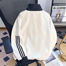复古三条杠立领棒球服外套男生春秋季潮牌运动宽松夹克衫，男装夹克，星座410-7