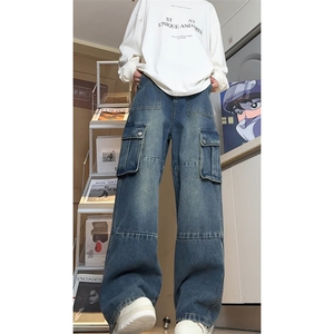 痞帅ins休闲裤潮牌松弛感牛仔裤休闲宽松裤子K590TP60控89图片