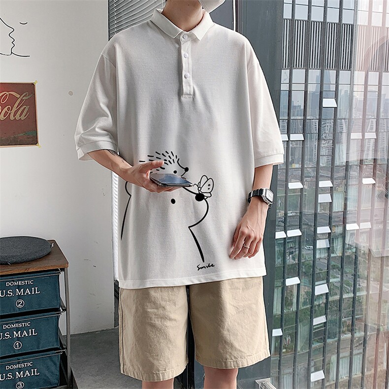 PL57166-P35翻领短袖polo衫男大码胖子半袖t恤男有领保罗衫模特,男装Polo衫,电商A040