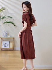 【夏季女装新款】大量现货时尚优雅年轻妈妈中长款连衣裙，女装连衣裙，魅衣本色