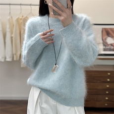 2025年秋季圆领长袖单件套头通勤时尚百搭通勤简约休闲,女装羊绒衫,仟禧羊绒, 2025年秋季圆领长袖单件套头通勤时尚百搭通勤简约休闲,女装羊绒衫,仟禧羊绒,