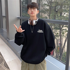 秋装2025新款圆领套头宽松卫衣情侣大码男装长袖秋季外套S255-P48，女装短外套，电商A233-1