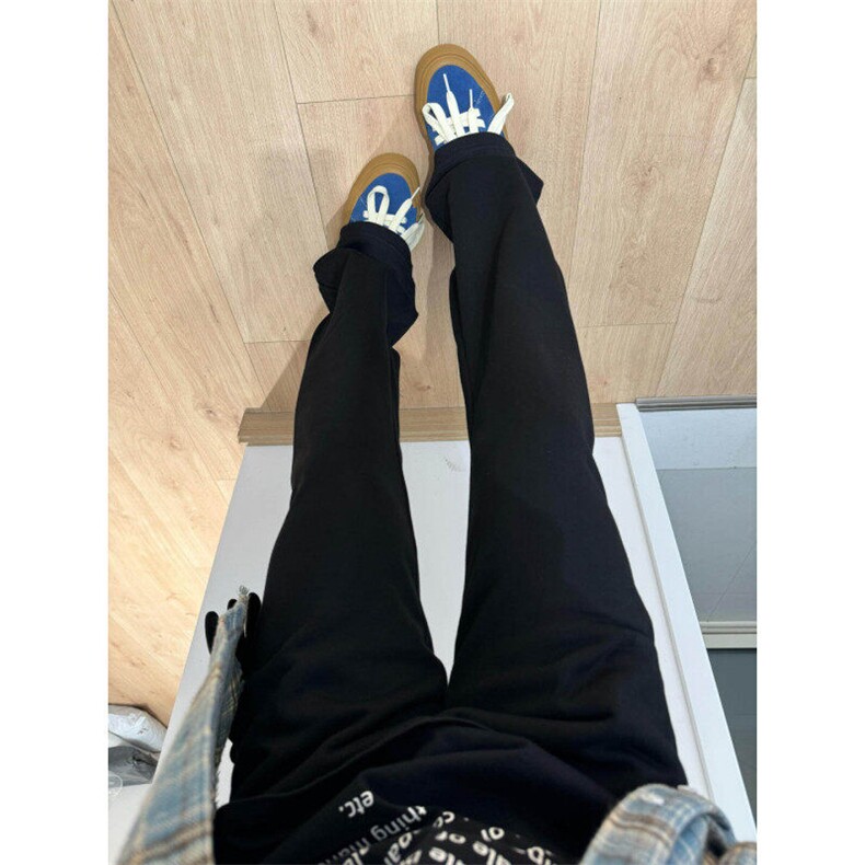 美式弯刀运动卫裤男春秋季潮牌修身拖地阔腿cleanfit微喇休闲裤子,男装休闲裤,星座1007（原301D）