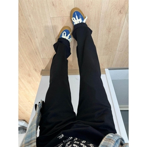 美式弯刀运动卫裤男春秋季潮牌修身拖地阔腿cleanfit微喇休闲裤子图片
