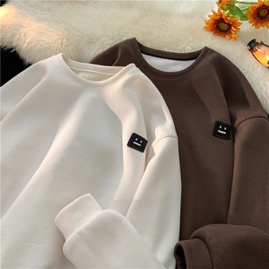 新款笑脸标重磅华夫格卫衣M~5XL XZ604-WY01-P25控38图片