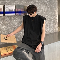 1美式港风垫肩四角星设计背心大码M-5XL休闲背心男BX8764P25控39，男装背心/马甲，星座226-2