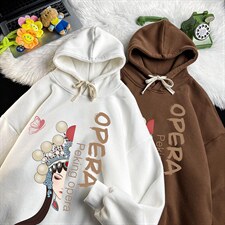 WY2161-P35加绒款-P40纯棉连帽卫衣男大码运动帽衫宽松薄，男装卫衣，电商A040