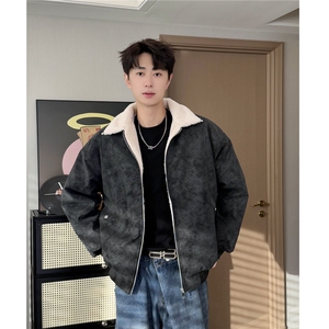 PY5552-P85特  冬季PU皮棉服兔毛加绒加厚保暖棉衣图片