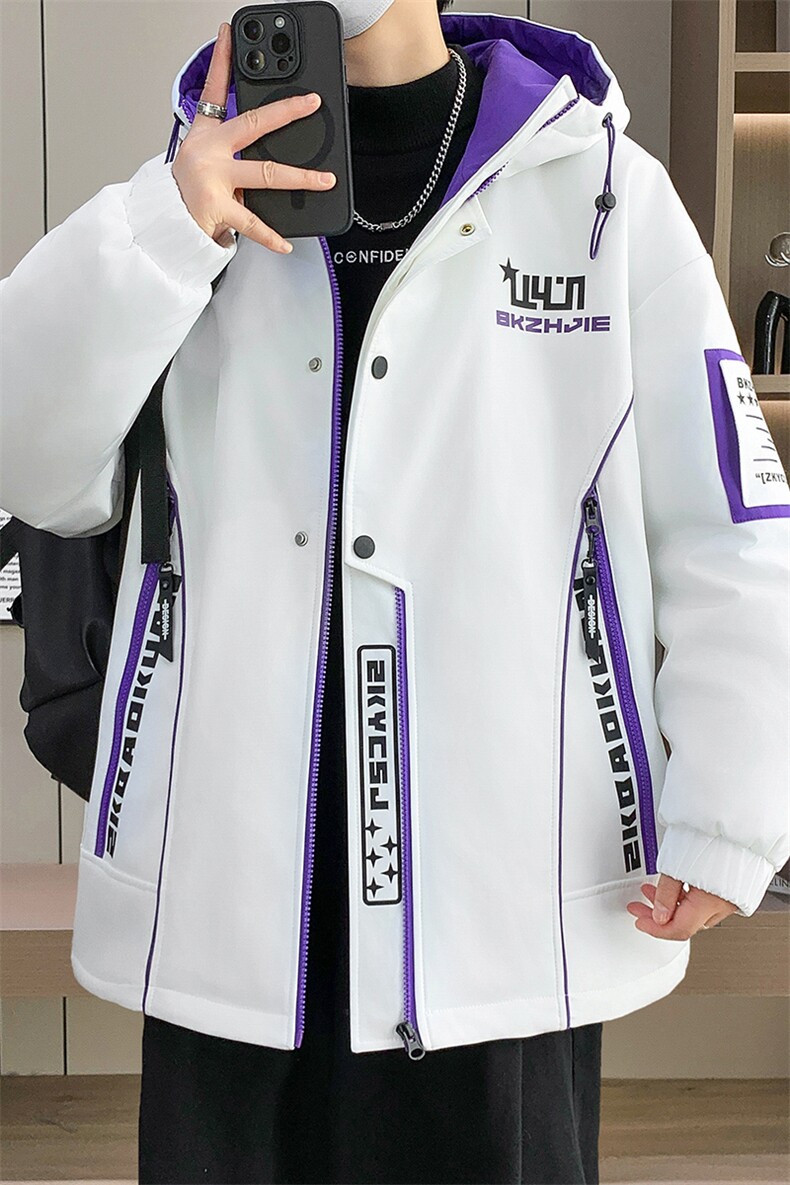 男士外套青年男冬季加绒加厚夹克外套帅气保暖棉衣男L8756-P93,男装夹克,星座310B-3