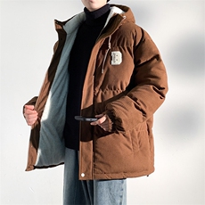冬季青少年灯芯绒连帽棉衣潮牌羊羔毛加绒加厚棉服外套5305-P85，男装棉衣，电商B306