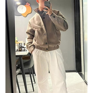 新款休闲春秋季立领毛呢外套男韩版潮流夹克ins痞帅 MW11图片