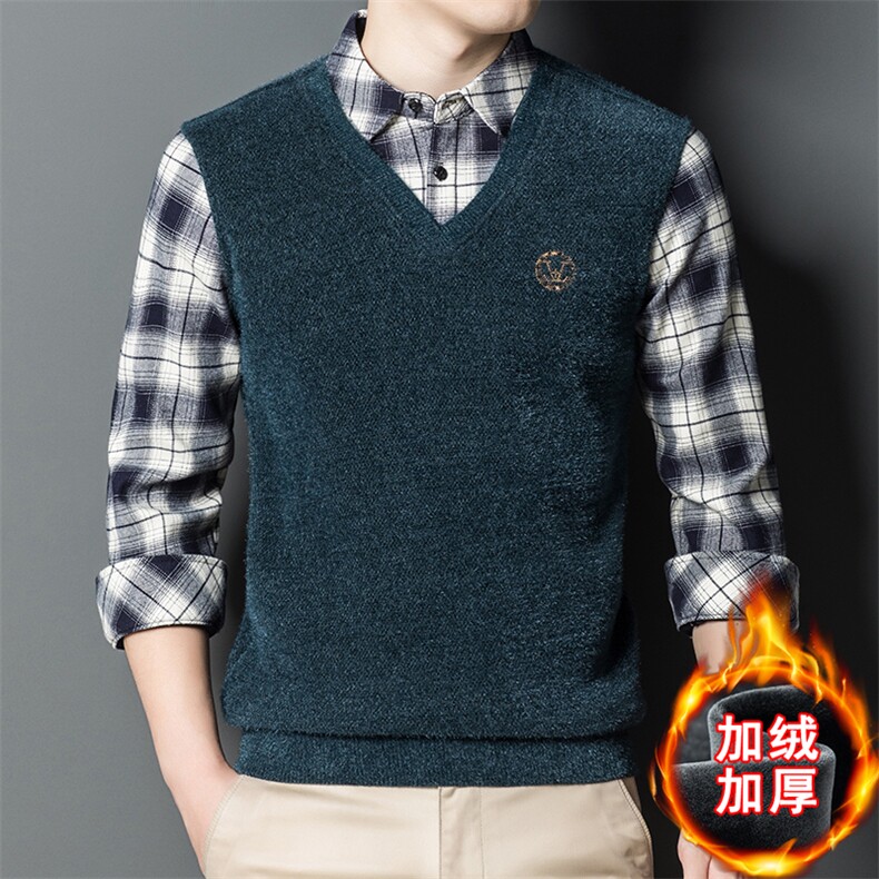 C13306加绒加厚假两件数据好主推精品男士打底保暖舒适P75,男装衬衫,钱塘207-2