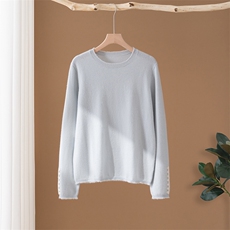 2025年秋季新款百搭女士长袖纯色圆领羊绒衫，女装羊绒衫，澳冬特羊绒