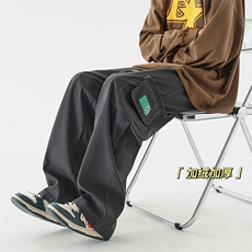 2026冬季加绒加厚阔腿裤男直筒宽松工装休闲裤高级感KLY055J-P55，男装工装外套，电商A042