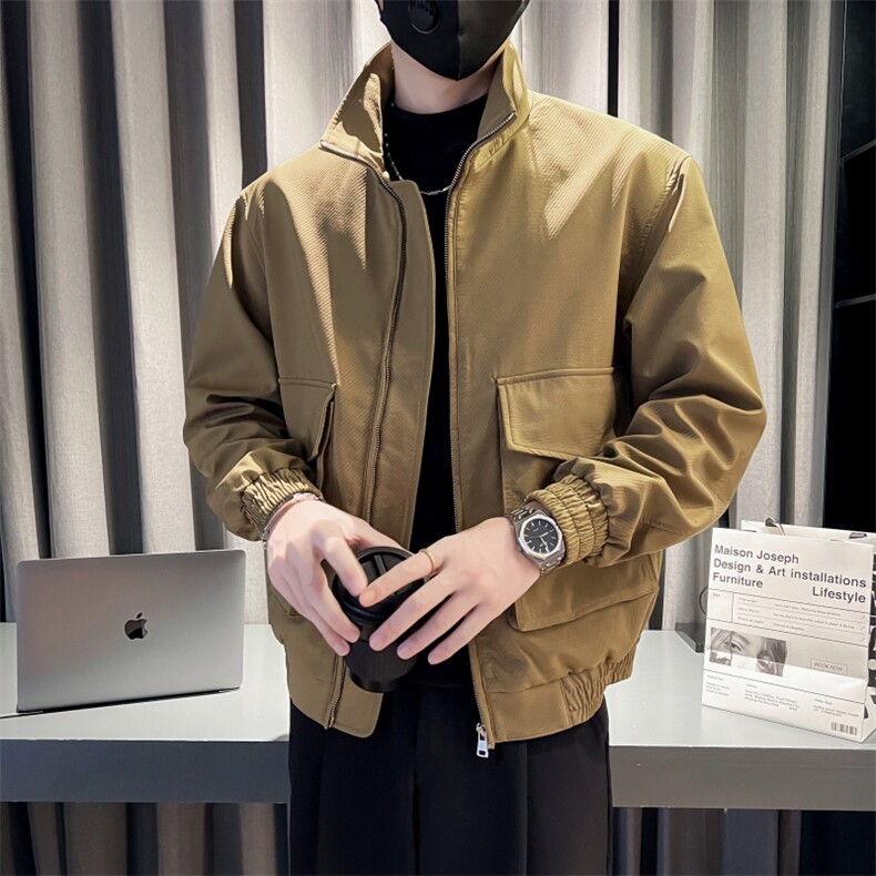 现货2025秋季社会小伙痞帅男立领夹克外套JK24P108控148，男装夹克，电商B276A