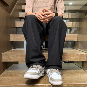2023夏季薄款休闲显高抗皱百搭速干款运动尼龙冰丝拖地裤7011批32图片