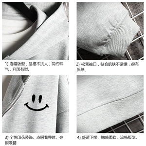 KS21204-P38 加绒款-P43 连帽开衫卫衣男运动外套大码班服 网格图片