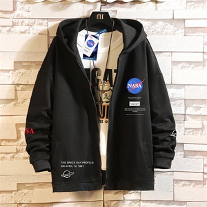 KS21243-P38NASA连帽开衫卫衣男运动外套大码班服砖墙