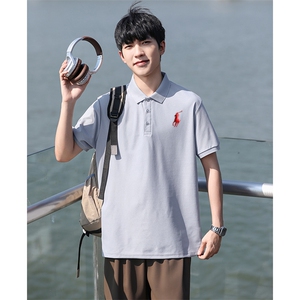 PP02红标小印花男女休闲大码团队服POLO衫T恤学生青少年夏短袖T图片