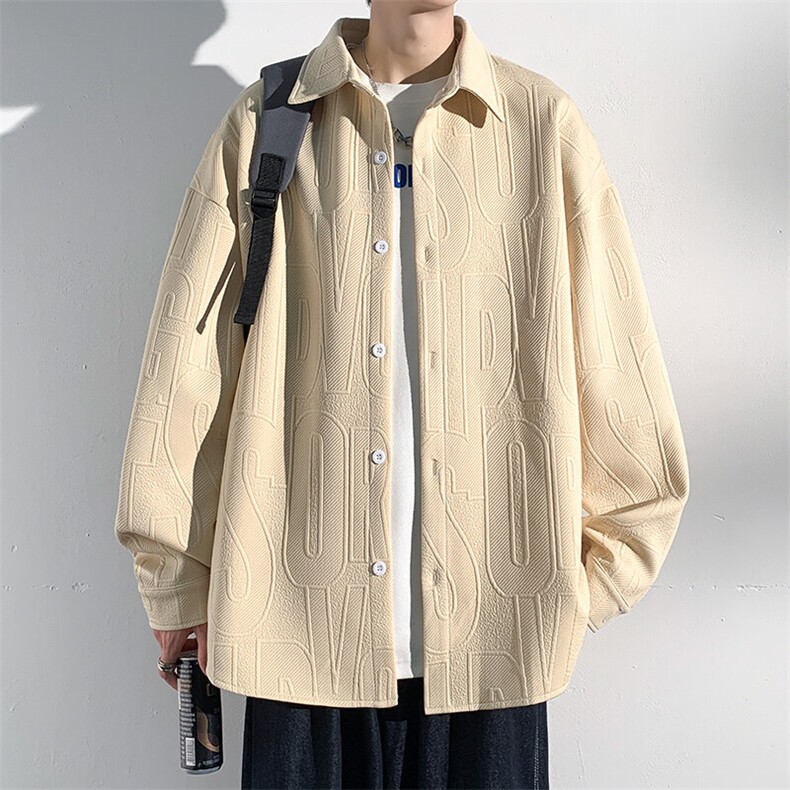 特批32无差价图案已注册秋季新款大码小众翻领男长袖衬衫外套C804，男装衬衫，电商A001