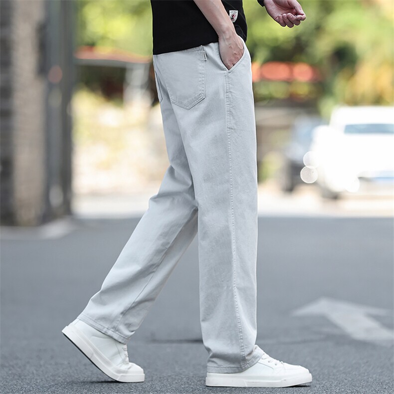 秋季纯棉休闲裤男士直筒宽松西裤2025款商务西装长裤子潮D136-P45图片