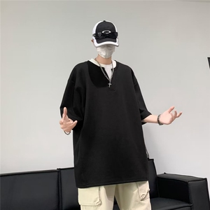 假两件T恤男士短袖韩版潮流痞帅气2024夏季新款ins体恤ST376-P34图片