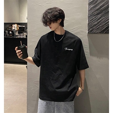 音得物210克现货宽松纯棉美式潮牌印花落肩袖纯棉T恤AT21132，男装T恤，电商A443