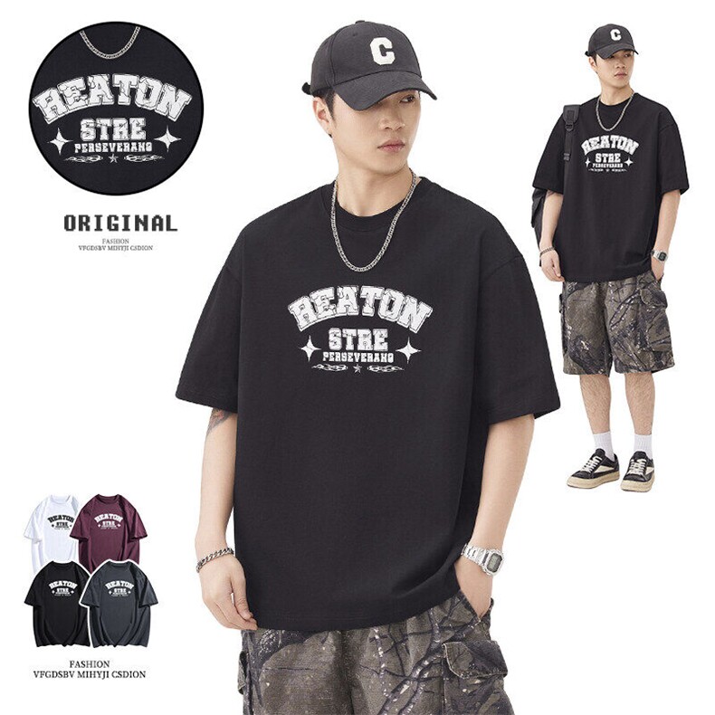 2025新款潮牌时尚字母男宽松男T恤全棉免烫，男装T恤，星座1407