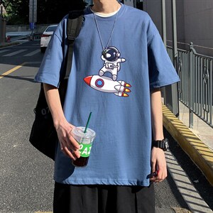 DX17158-P20纯棉短袖t恤男大码半袖打底衫宽松体恤衫港风，男装T恤，电商A040