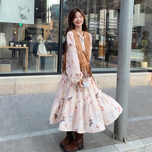 现货-春季新款蝴蝶印花两件套裙203-6021-P175-K248，女装套装/套裙，浙宝203