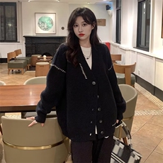 2025年新款秋冬季穿搭韩系慵懒风针织衫软糯毛衣开衫外套秋装女装，男装针织衫/毛衣，星座506A