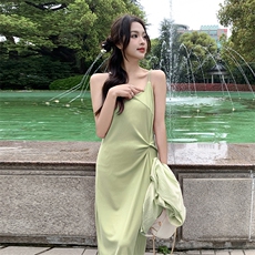 衬衫吊带连衣裙两件套女2024爆款休闲防晒衬衣今年流行漂亮套装裙，女装套装/套裙，鑫慧
