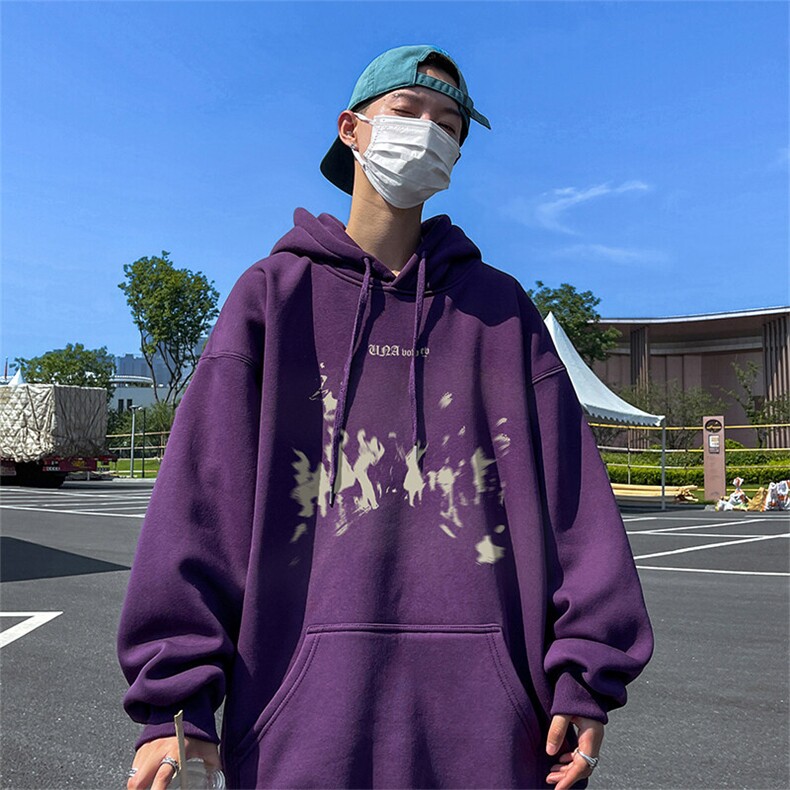 抖音得物供货可提供视频春装重磅美式宽松连帽卫衣DL2452,男装卫衣,电商A486-1