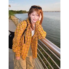 C67-P32法式小众复古格子衬衫上衣，男装衬衫，电商B323A