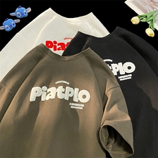 全棉个性高级感发泡字母印花情侣短袖T恤A334-TX19-28，男装T恤，电商B339(原A334）