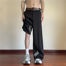 抖音品质春季新款条纹垂坠宽松休闲西裤B315-K25617-特P40控78，男装休闲裤，电商B315
