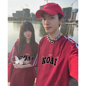 抖音得物高品质二开240克宽松纯棉美式潮牌三条杠织带短袖T恤图片