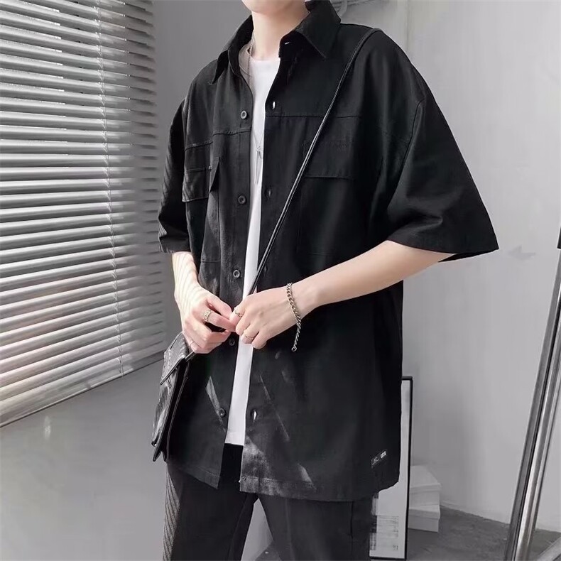 五分袖日系潮潮流男时尚衬衫夏季ins青春流行新款CS022-P38图片