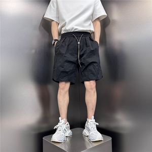 2025夏季新款速干短裤男士潮牌宽松直筒四分裤美式休闲5分沙滩裤图片