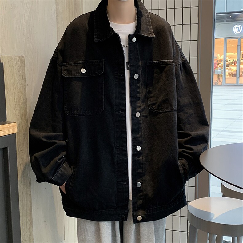 牛仔外套男韩版潮流高街帅气大口袋个性2023秋冬ins外套W5008-P52,男装大码男装,星座412-2